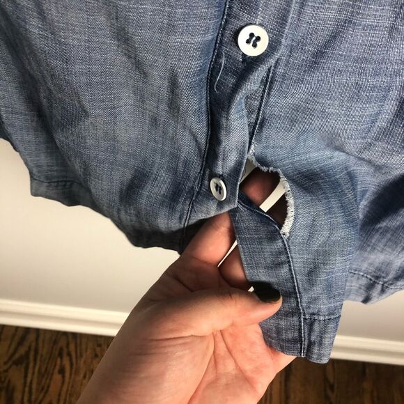 Nordstrom 1250C Tencel Chambray Dress M Flawed - Picture 4 of 5